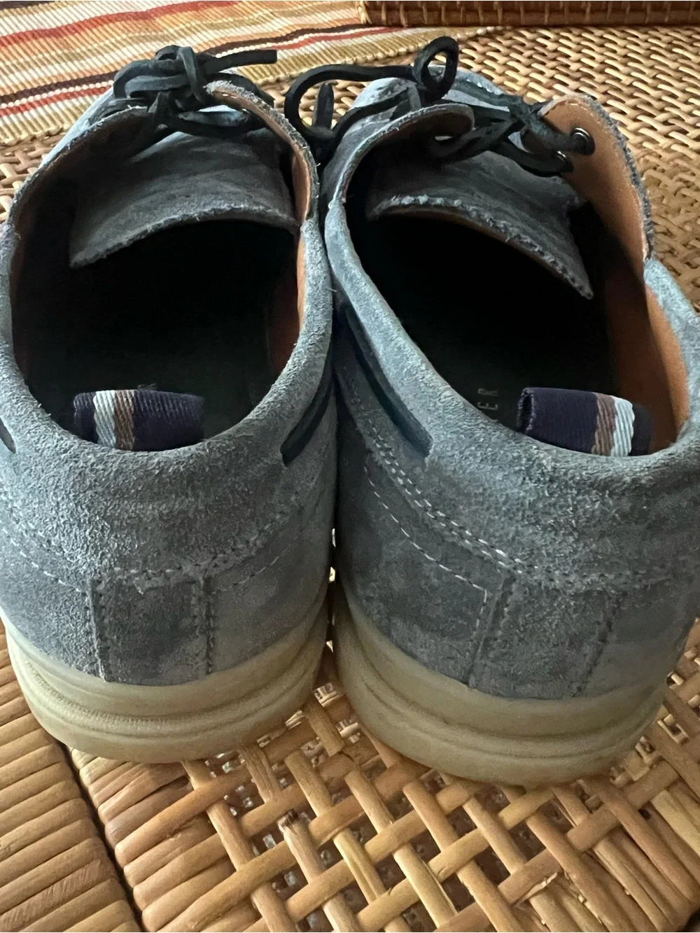 Ted Baker Men's Light Blue/ Gray Suede Cromer Boat Shoes. Size 10 1/2.